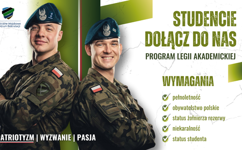 Legia Akademicka -moduł podoficerski – przedłużamy nabór wniosków!!